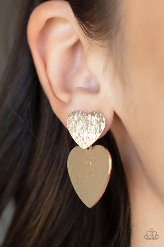 Paparazzi - Heart-Racing Refinement - Gold Earrings - Alies Bling Bar