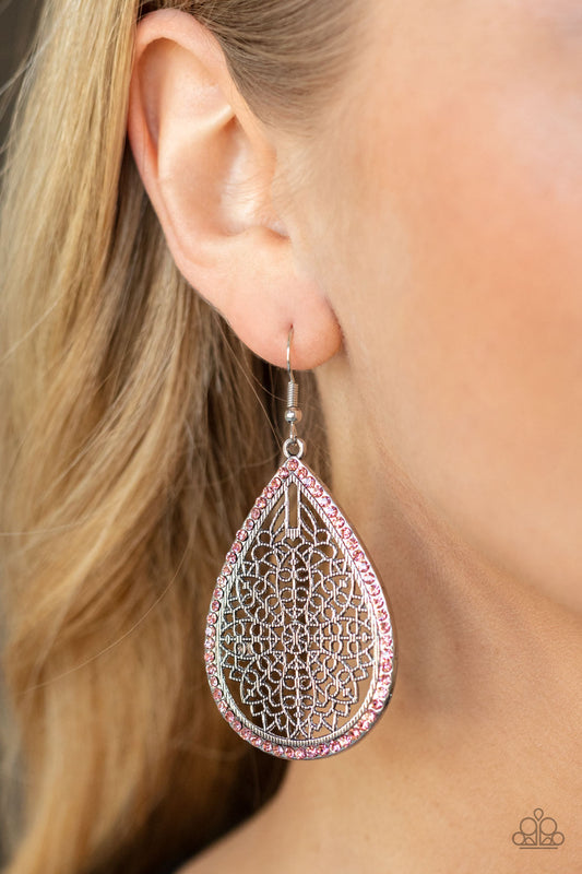 Fleur de Fantasy - Pink Earrings - Paparazzi Accessories - Alies Bling Bar