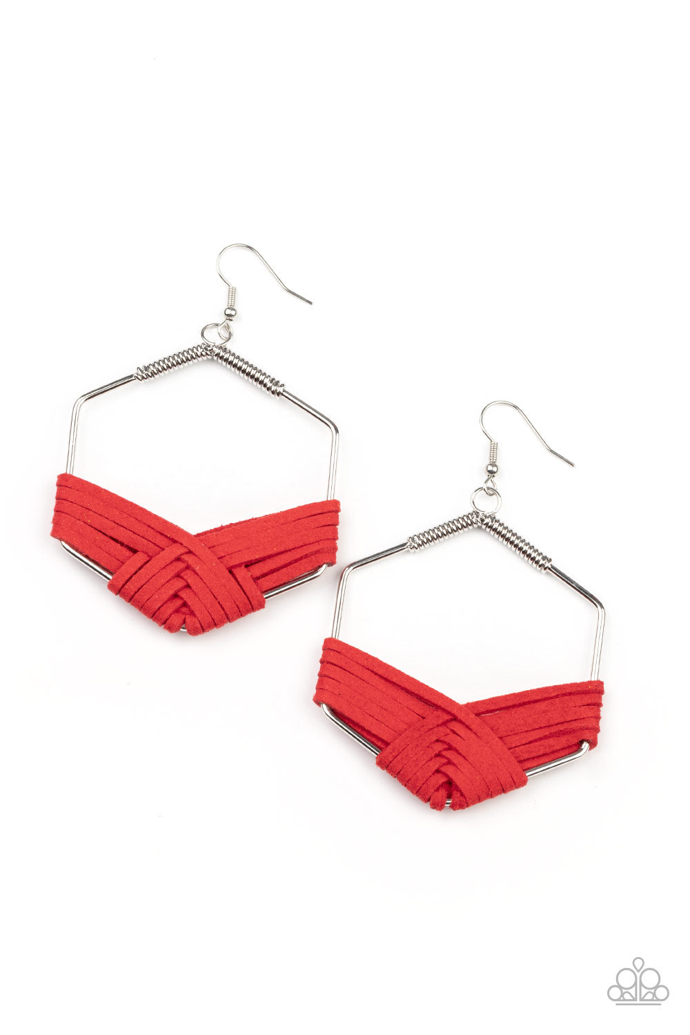 Paparazzi - Suede Solstice - Red Earrings - Alies Bling Bar