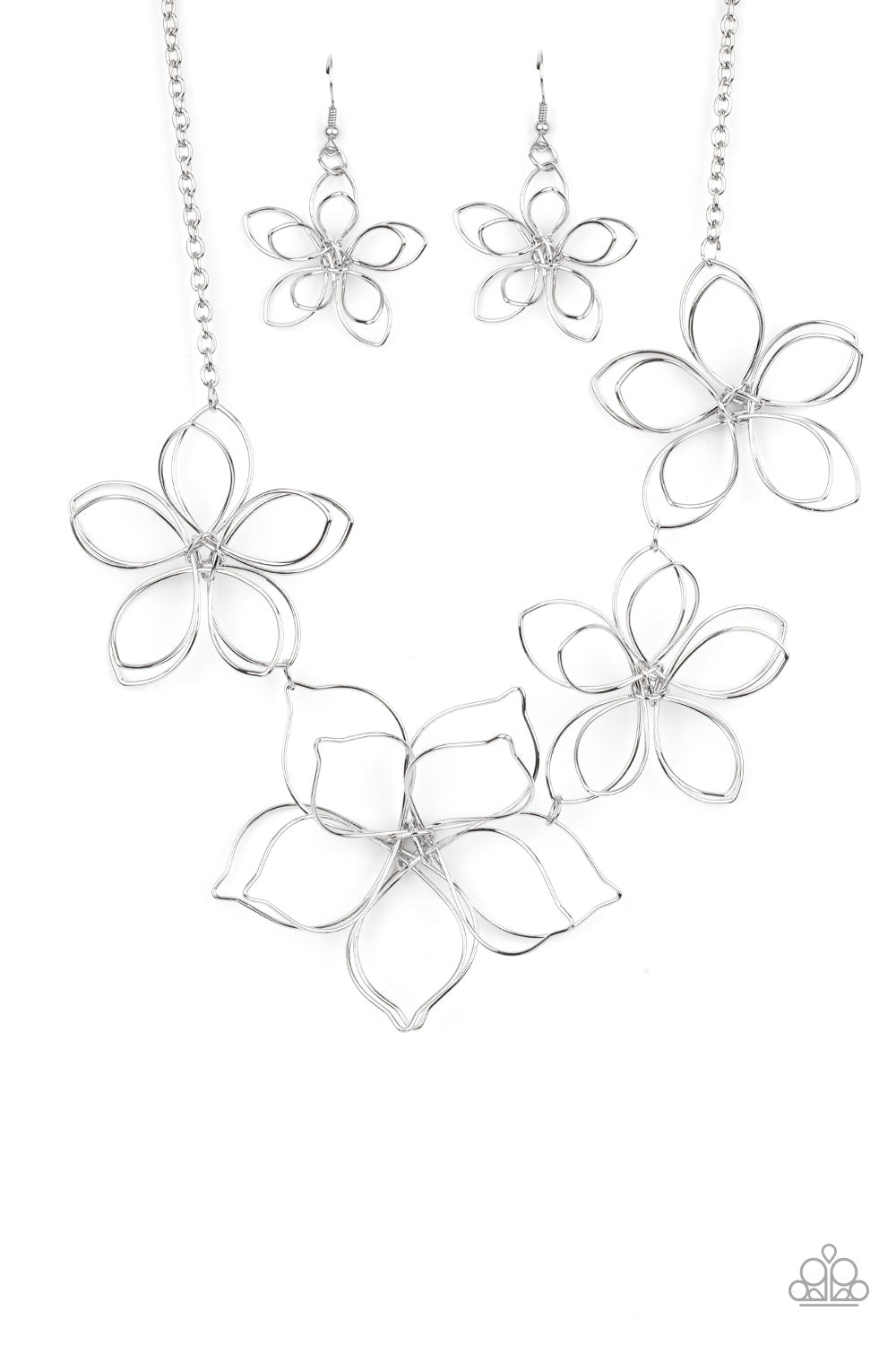 Paparazzi - Flower Garden Fashionista - Silver Necklace - Alies Bling Bar