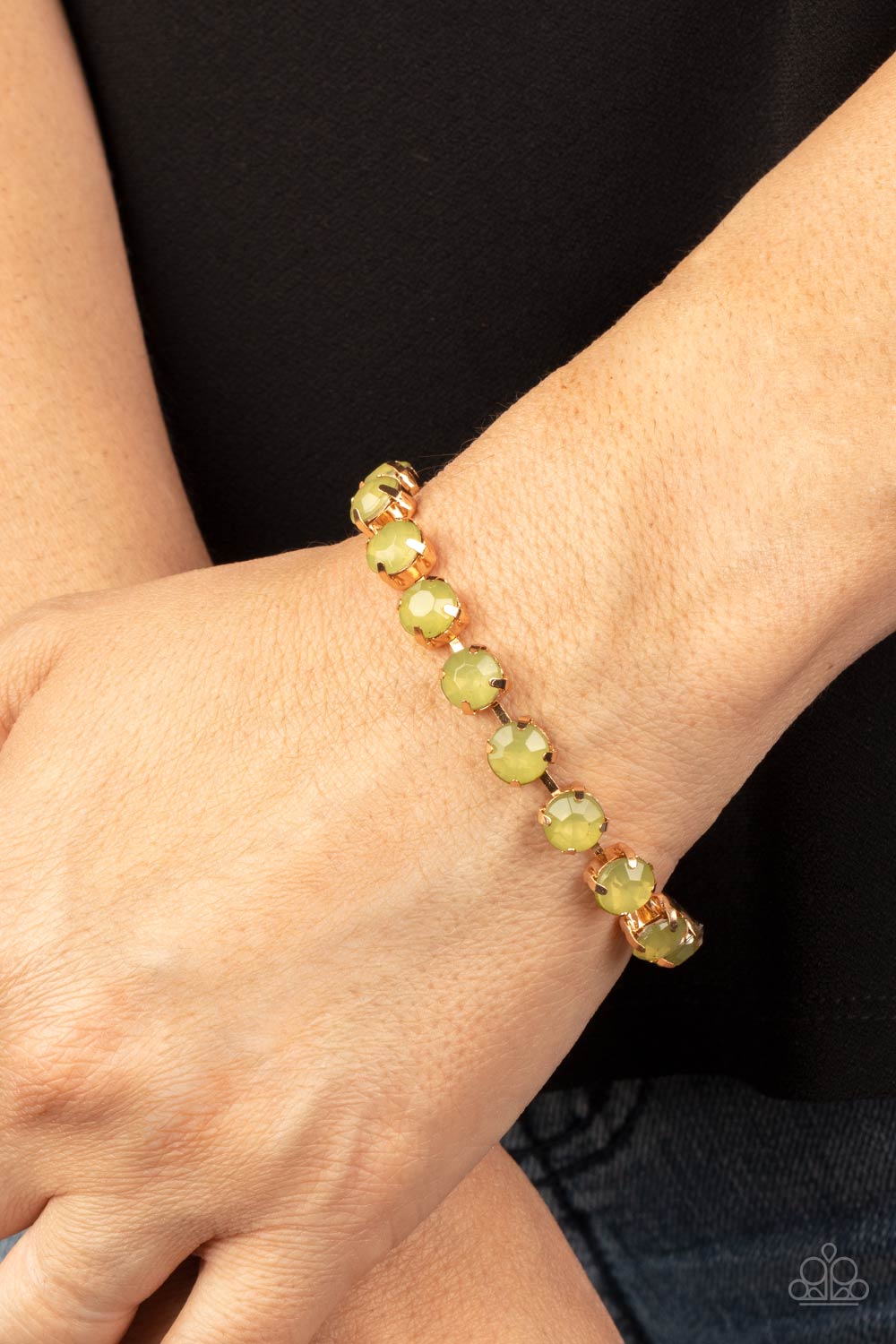 Dreamy Debutante - Green Bracelet -Paparazzi Accessories - Alies Bling Bar