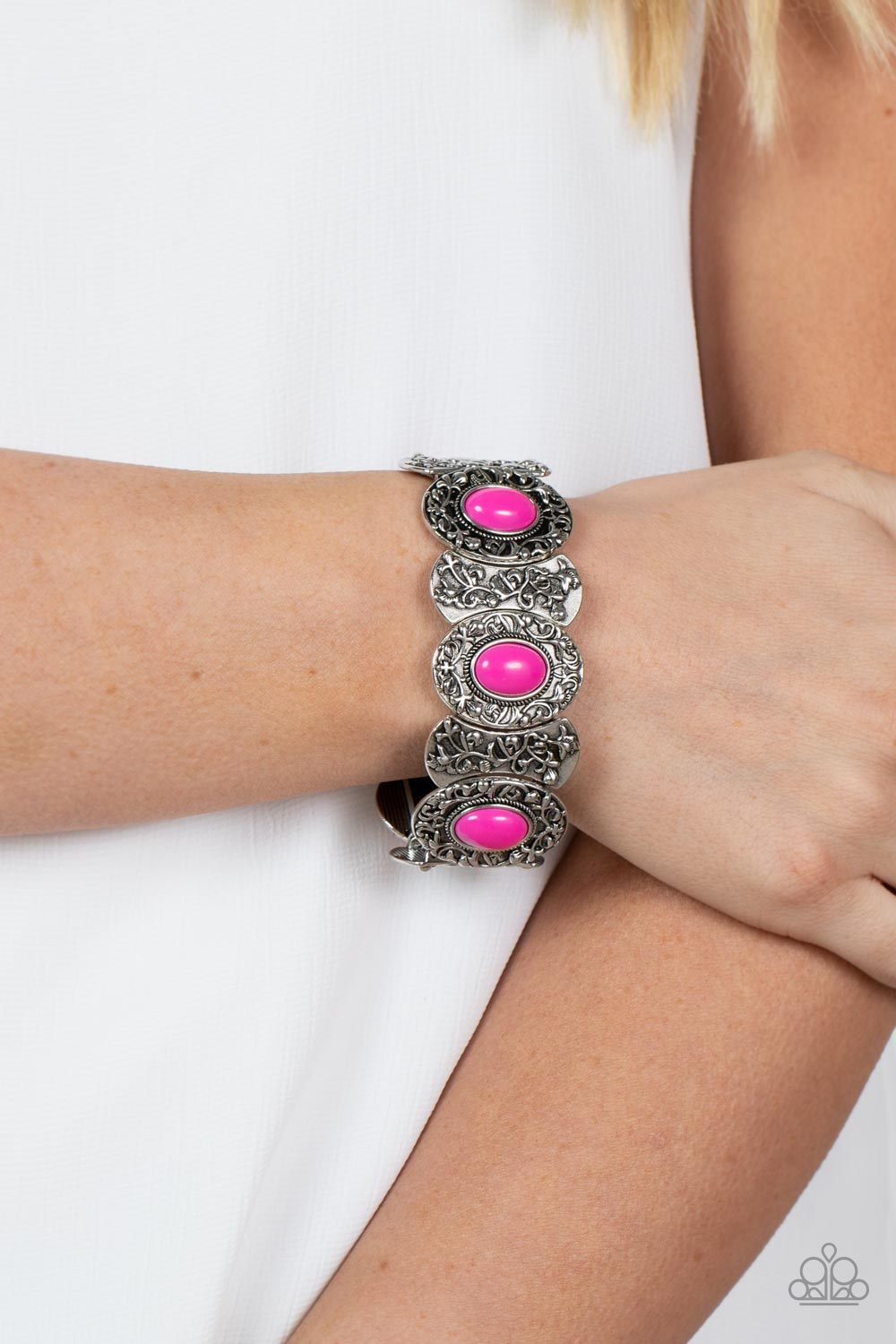 Versailles Vineyard - Pink Bracelet -Paparazzi Accessories - Alies Bling Bar