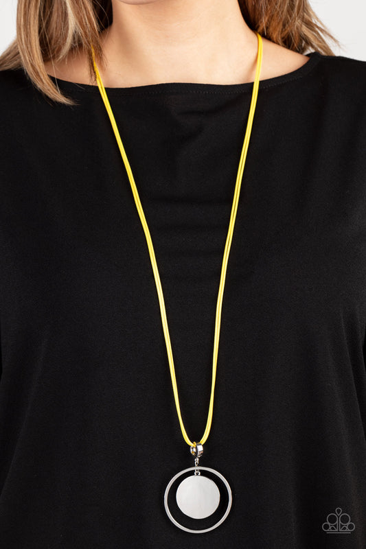 Rural Reflection - Yellow Necklace - Paparazzi Accessories - Alies Bling Bar