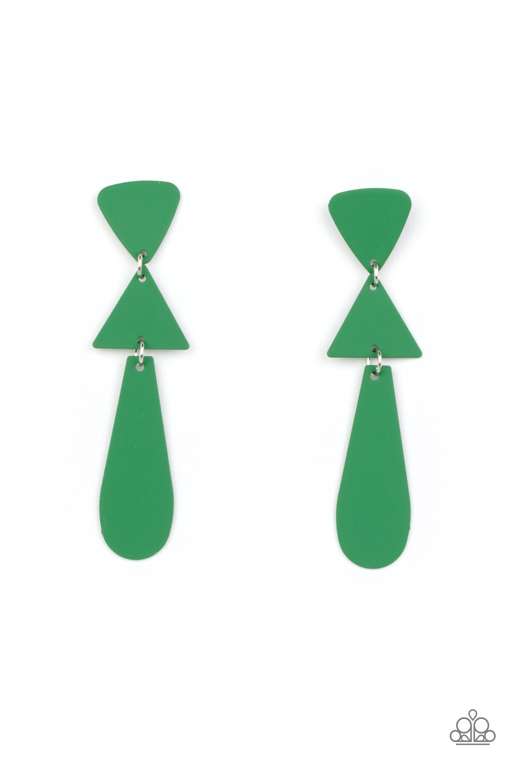 Paparazzi - Retro Redux - Green Earrings - Alies Bling Bar