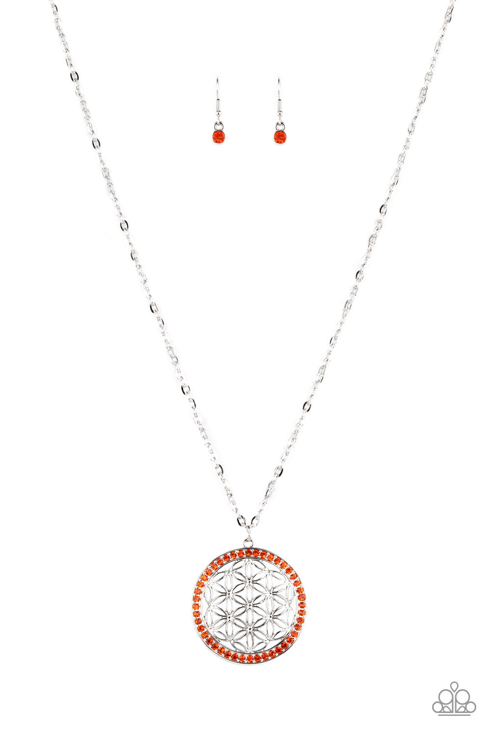 Tearoom Twinkle - Orange Necklace - Paparazzi Accessories - Alies Bling Bar