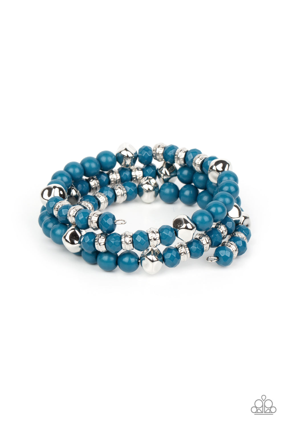 Paparazzi - Vibrant Verve - Blue Coil Bracelet - Alies Bling Bar