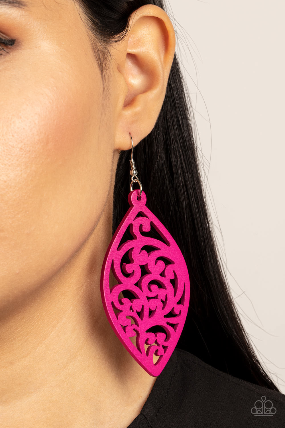 Paparazzi - Coral Garden - Pink Wood Earrings - Alies Bling Bar