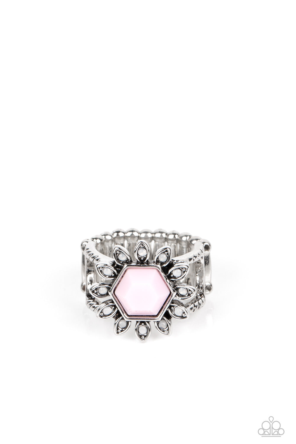 Wonderfully Wallflower - Pink Ring  - Paparazzi Accessories - Alies Bling Bar