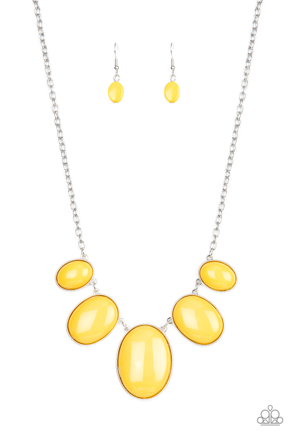 Vivacious Vanity - Yellow Necklace - Paparazzi Accessories - Alies Bling Bar