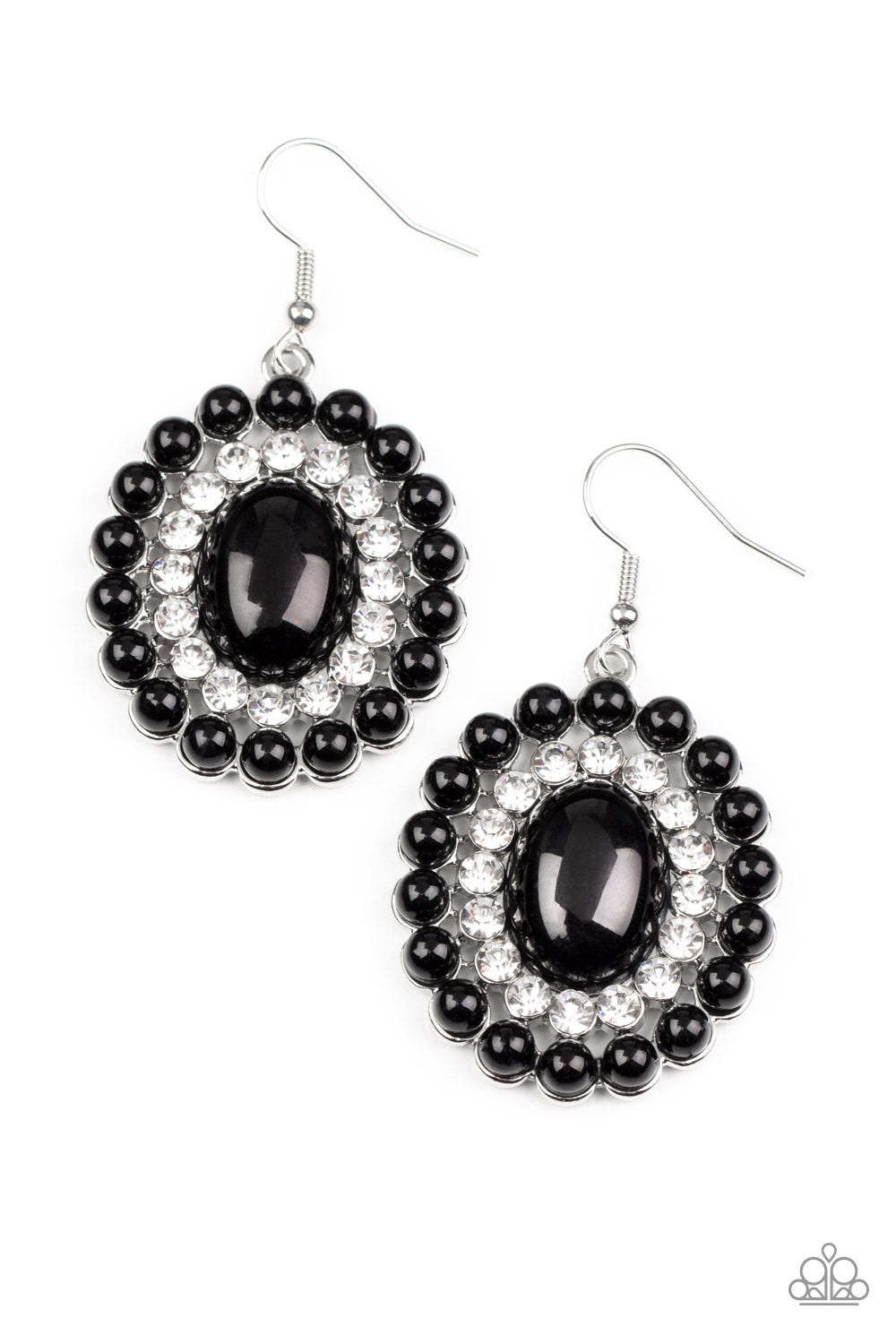 Dolled Up Dazzle - Black Earrings  - Paparazzi Accessories - Alies Bling Bar