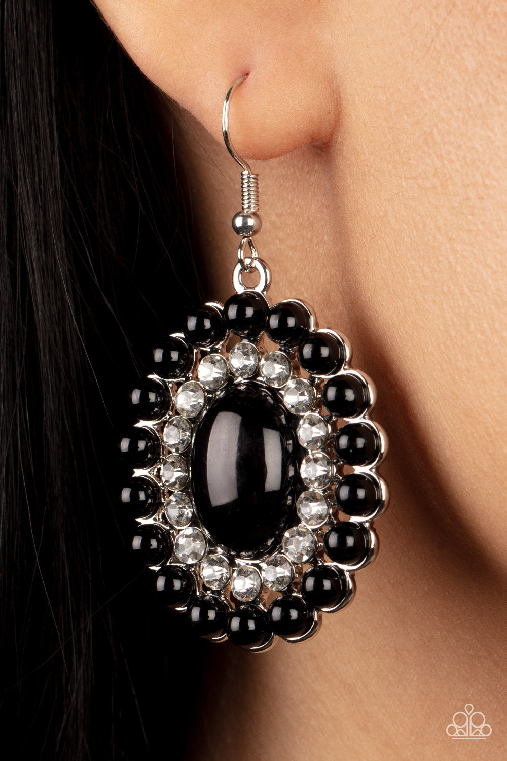 Dolled Up Dazzle - Black Earrings  - Paparazzi Accessories - Alies Bling Bar