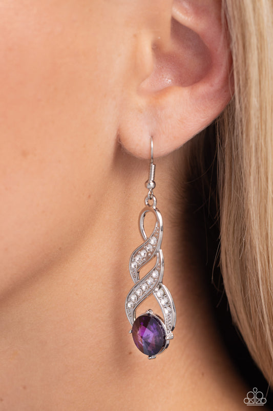 High-Ranking Royalty - Purple Earrings - Paparazzi Accessories - Alies Bling Bar