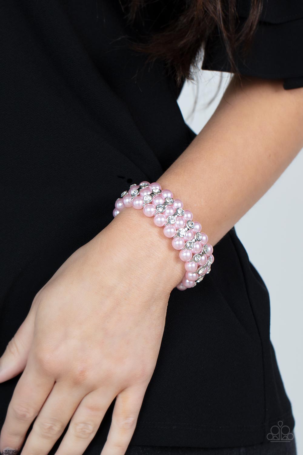 Eiffel Tower Elegance - Pink Bracelet  - Paparazzi Accessories - Alies Bling Bar