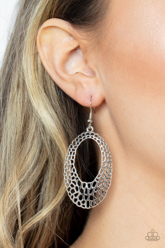 The HOLE Nine Yards - Silver Earrings - Paparazzi Accessories - Alies Bling Bar