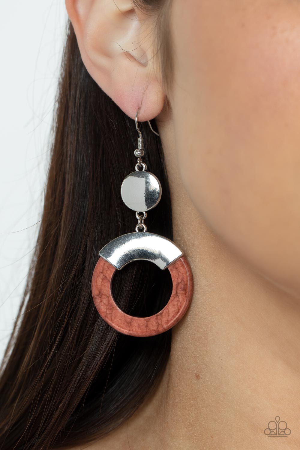 ENTRADA at Your Own Risk - Brown Earrings - Paparazzi Accessories - Alies Bling Bar