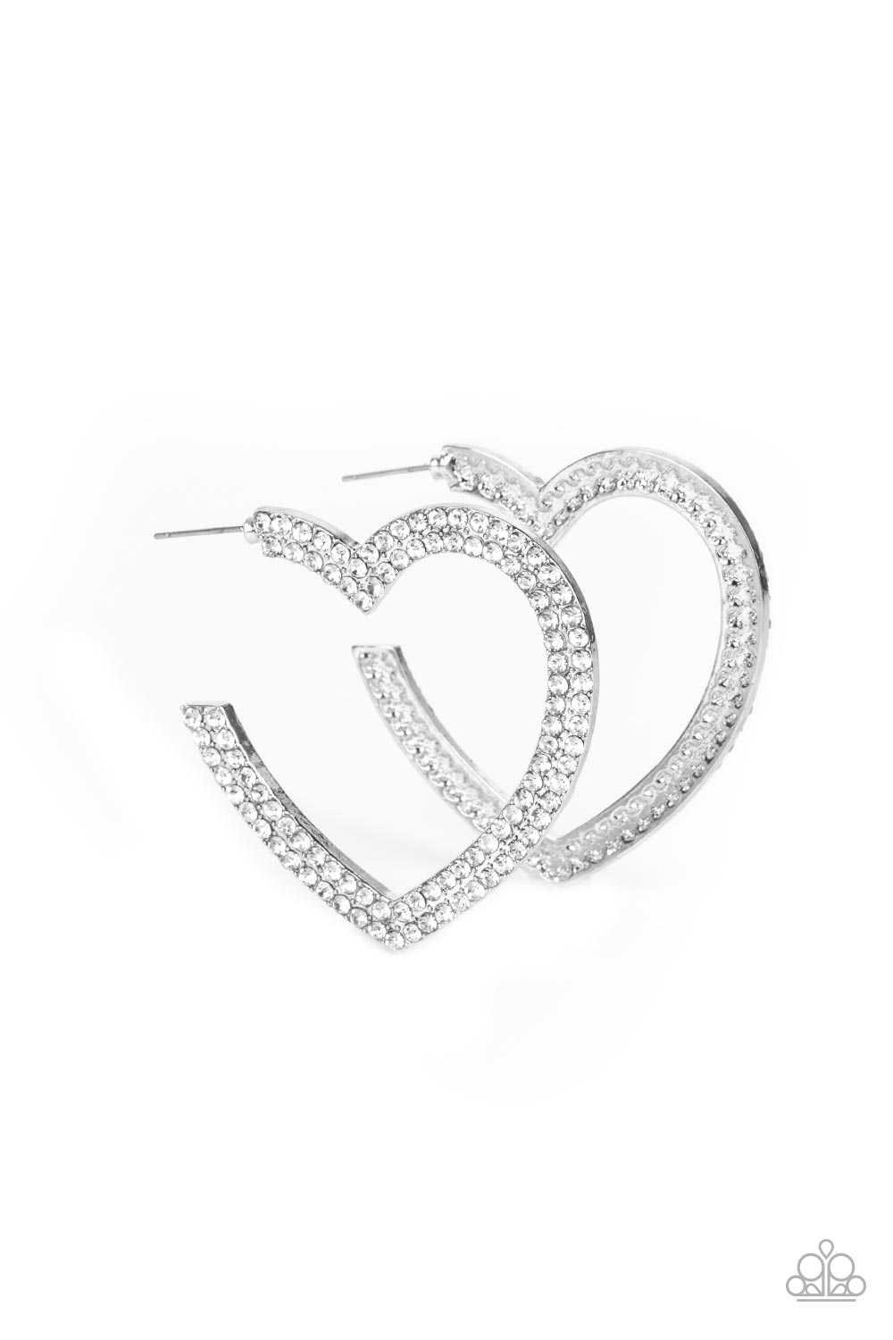 AMORE to Love - White Heart Earrings - Paparazzi Accessories - Alies Bling Bar