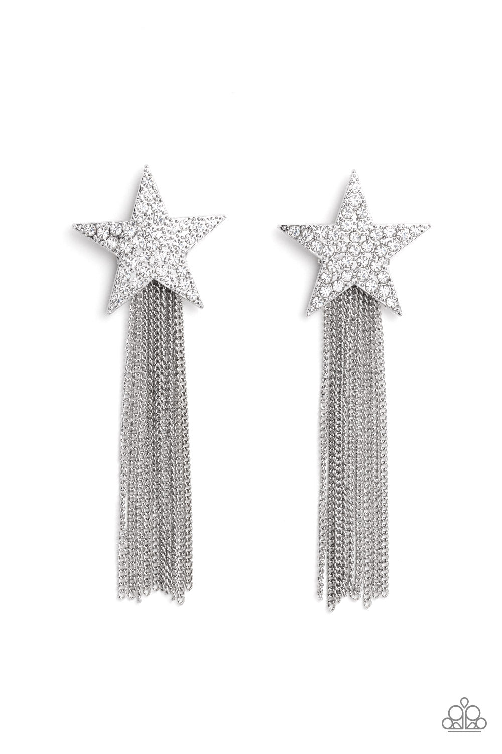 Superstar Solo - White Star Earrings - Paparazzi Accessories - Alies Bling Bar