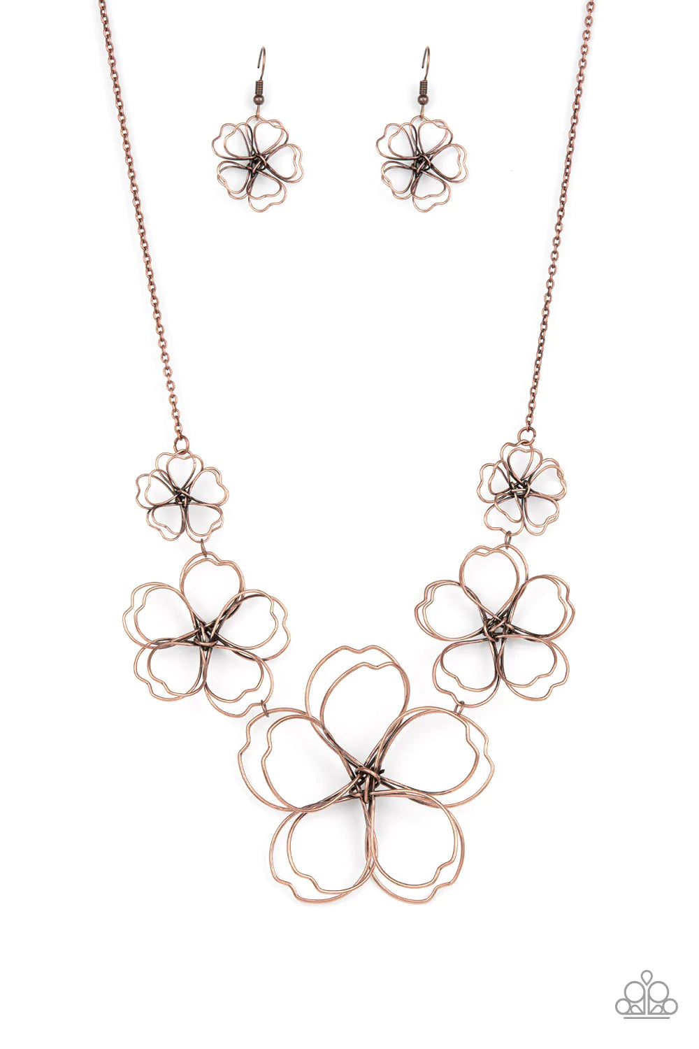 Paparazzi copper new arrivals flower necklace