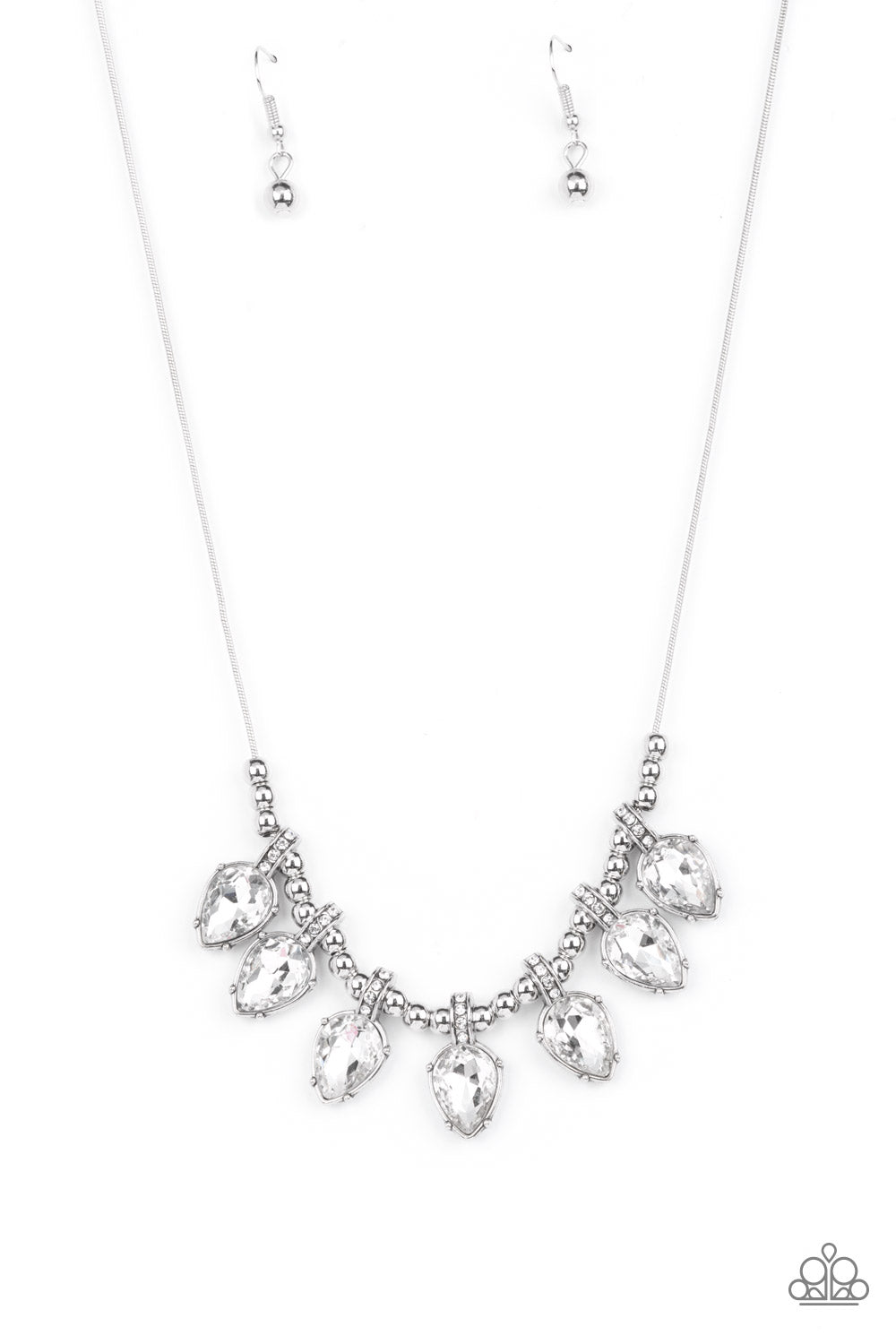 Paparazzi - Crown Jewel Couture - White Necklace - Alies Bling Bar