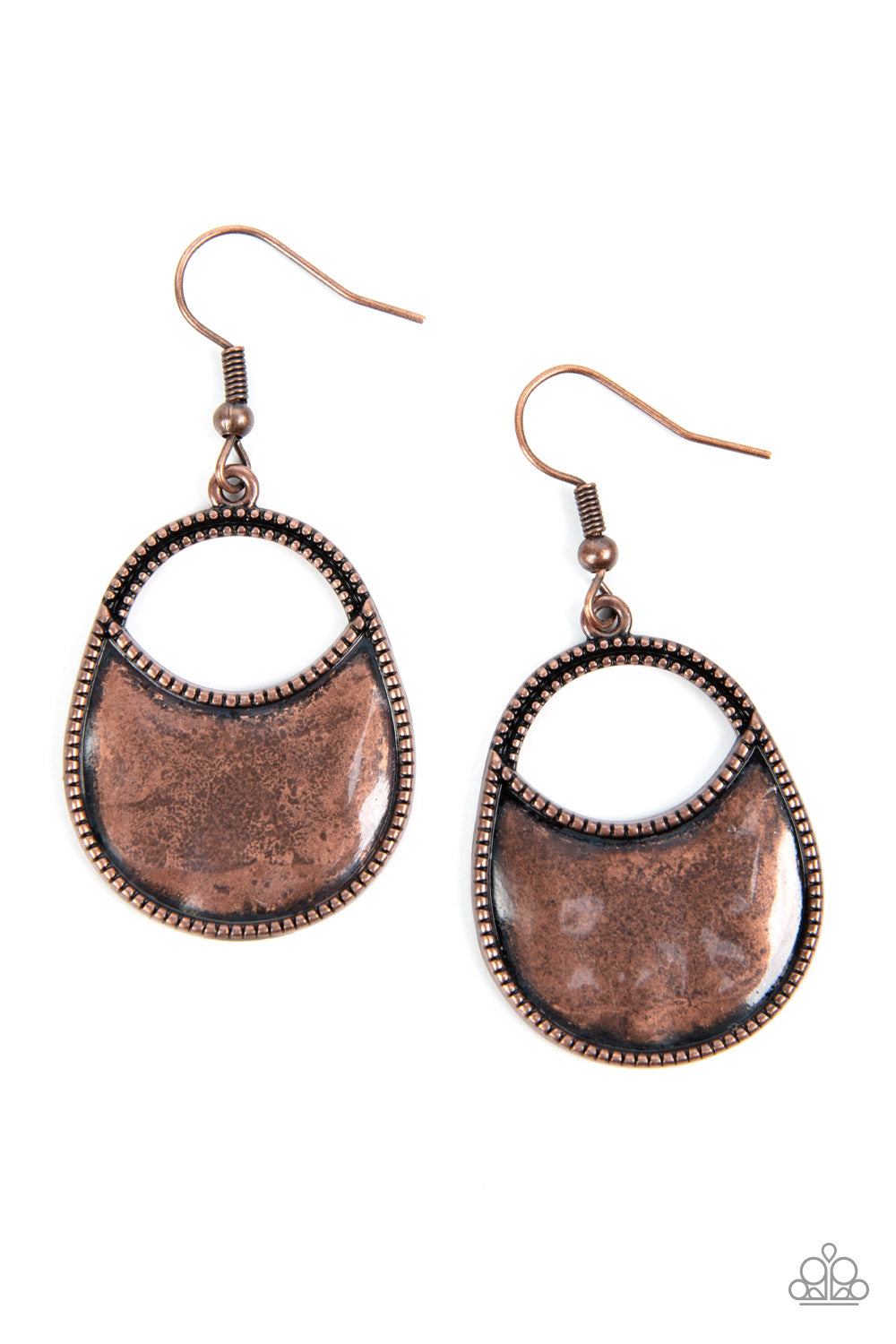 Rio Rancho Relic - Copper Earrings - Paparazzi Accessories - Alies Bling Bar