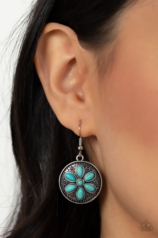 Saguaro Spring - Blue Earrings - Paparazzi Accessories - Alies Bling Bar