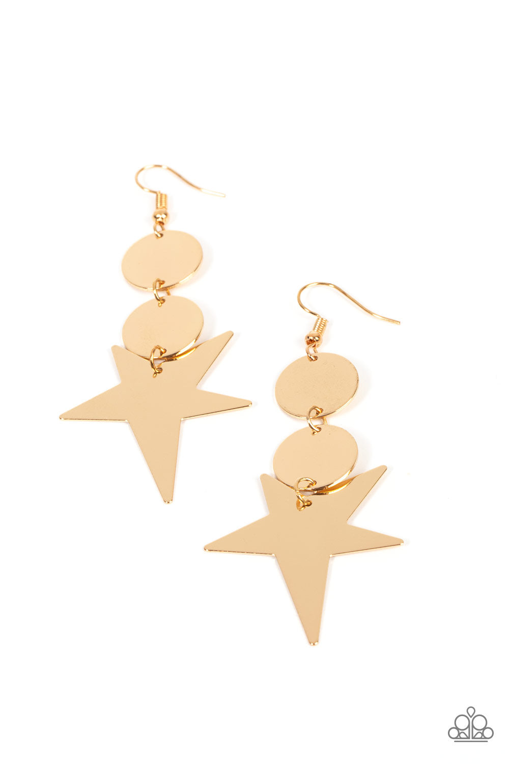 Paparazzi - Star Bizarre - Gold Earrings - Alies Bling Bar