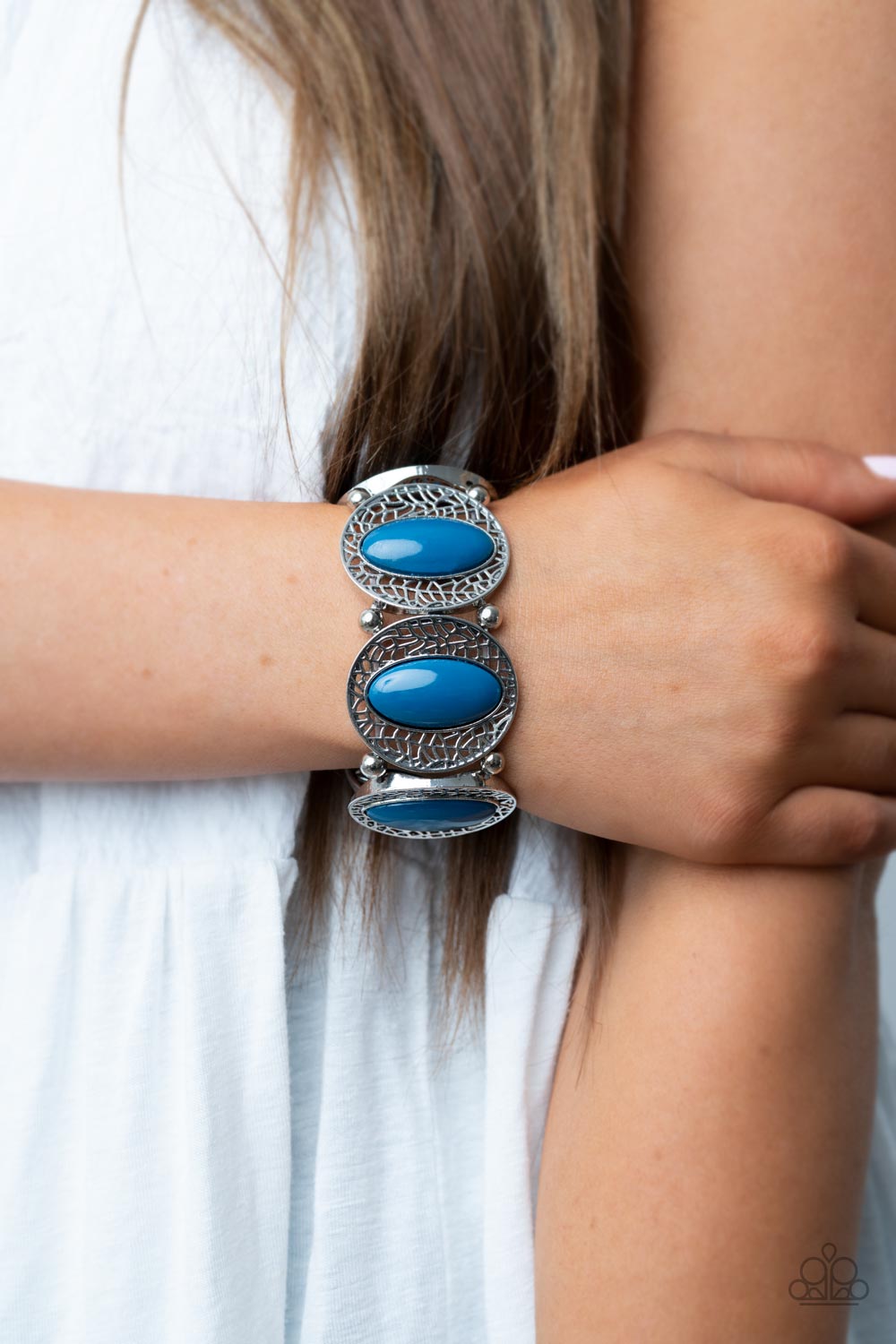 Eastern Escapade - Blue Bracelet  - Paparazzi Accessories - Alies Bling Bar