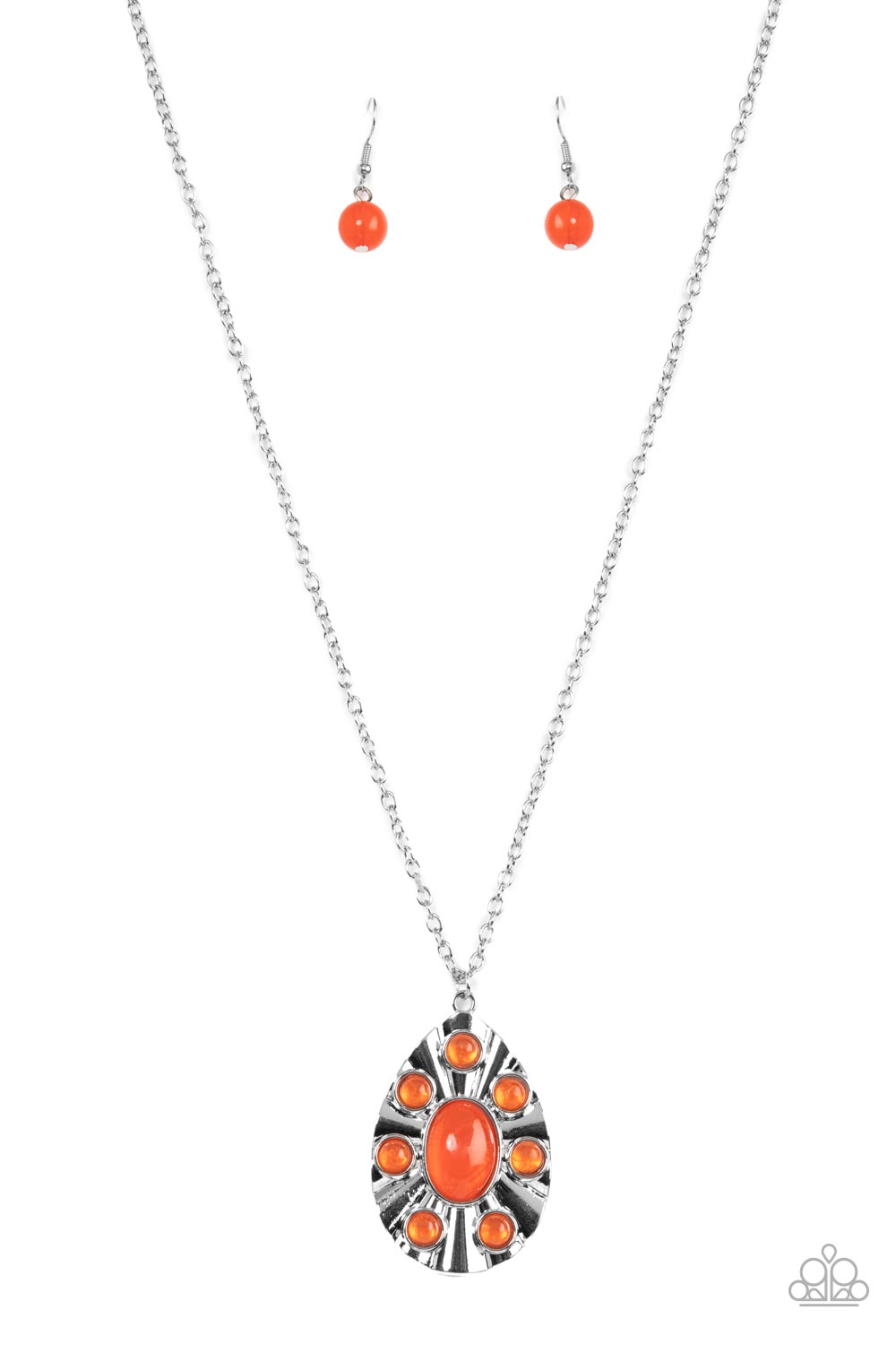 Blissfully Bohemian - Orange Necklace - Paparazzi Accessories - Alies Bling Bar