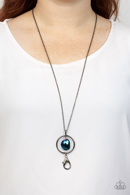 Paparazzi - Hands-Down Dazzling - Blue Lanyard