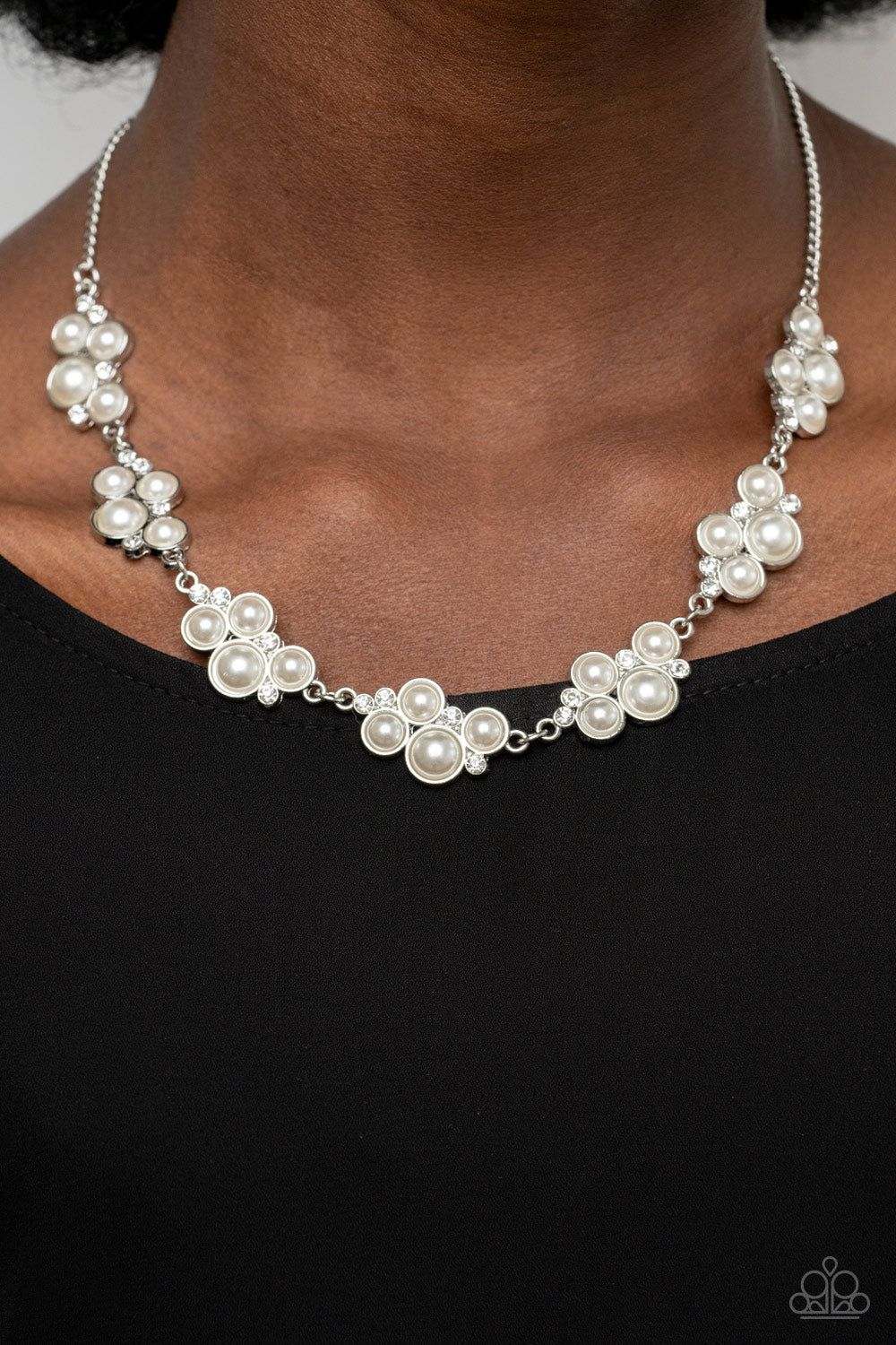 GRACE to the Top - White Necklace - Paparazzi Accessories - Alies Bling Bar