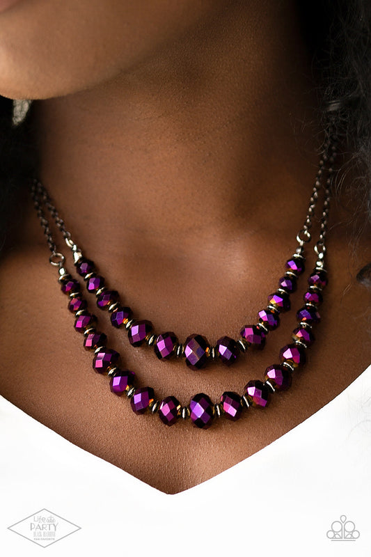 Strikingly Spellbinding - Purple Iridescent Shimmer - Life of the Party Black Diamond Exclusive Necklace
