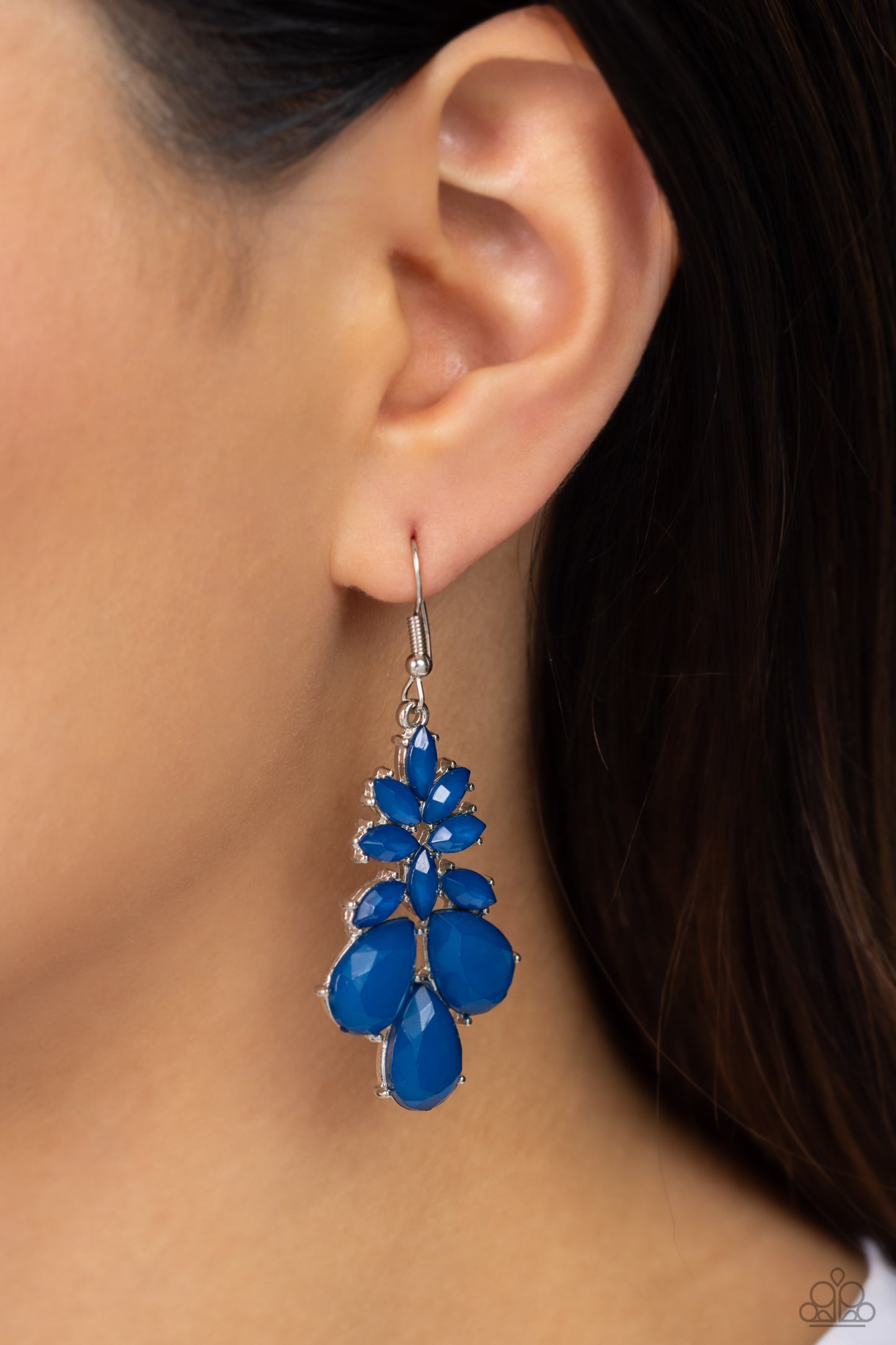 Fashionista Fiesta - Blue Earrings - Paparazzi Accessories - Alies Bling Bar