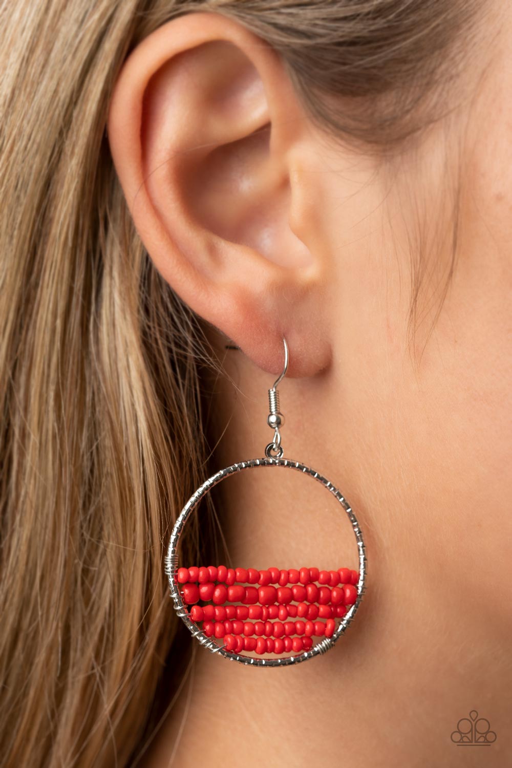 Head-Over-Horizons - Red Earrings - Paparazzi Accessories - Alies Bling Bar