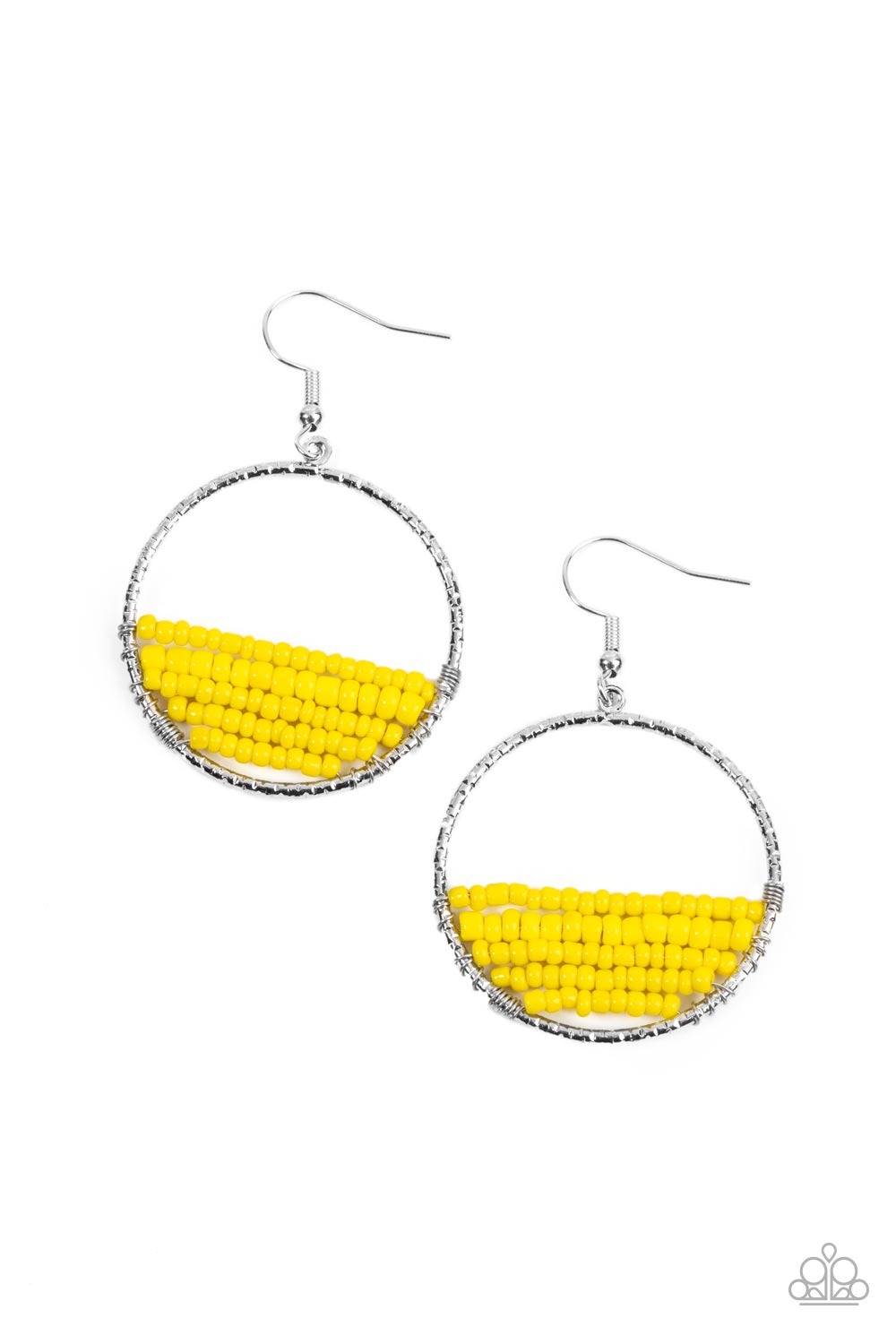 Paparazzi - Head-Over-Horizons - Yellow Earrings - Alies Bling Bar