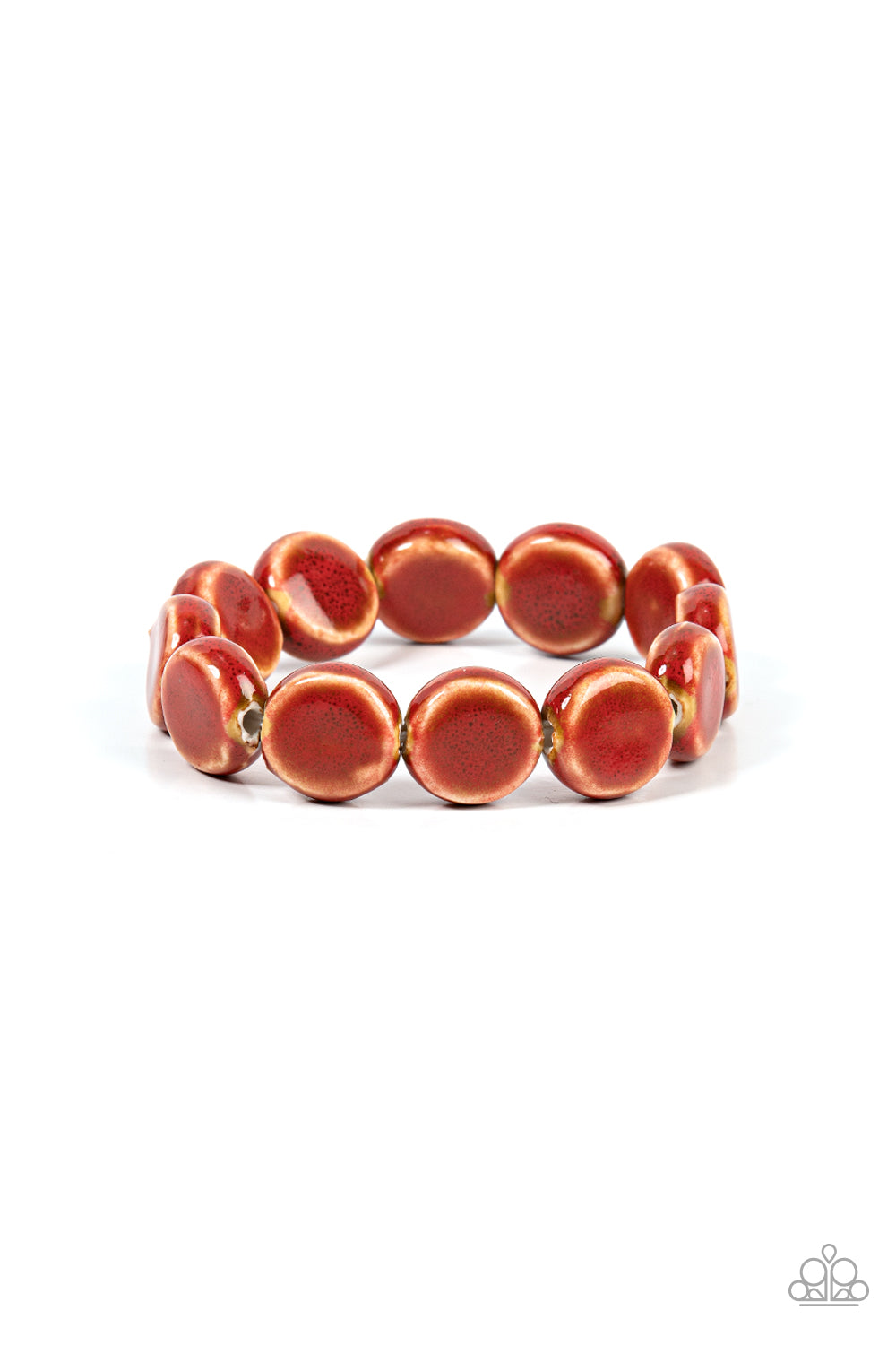 Earthy Entrada - Red Bracelet  - Paparazzi Accessories - Alies Bling Bar