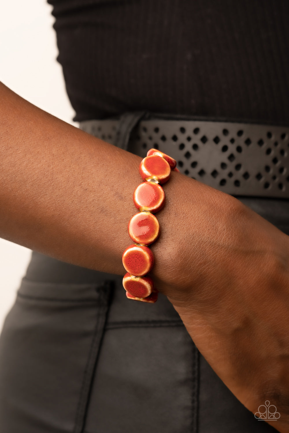 Earthy Entrada - Red Bracelet  - Paparazzi Accessories - Alies Bling Bar