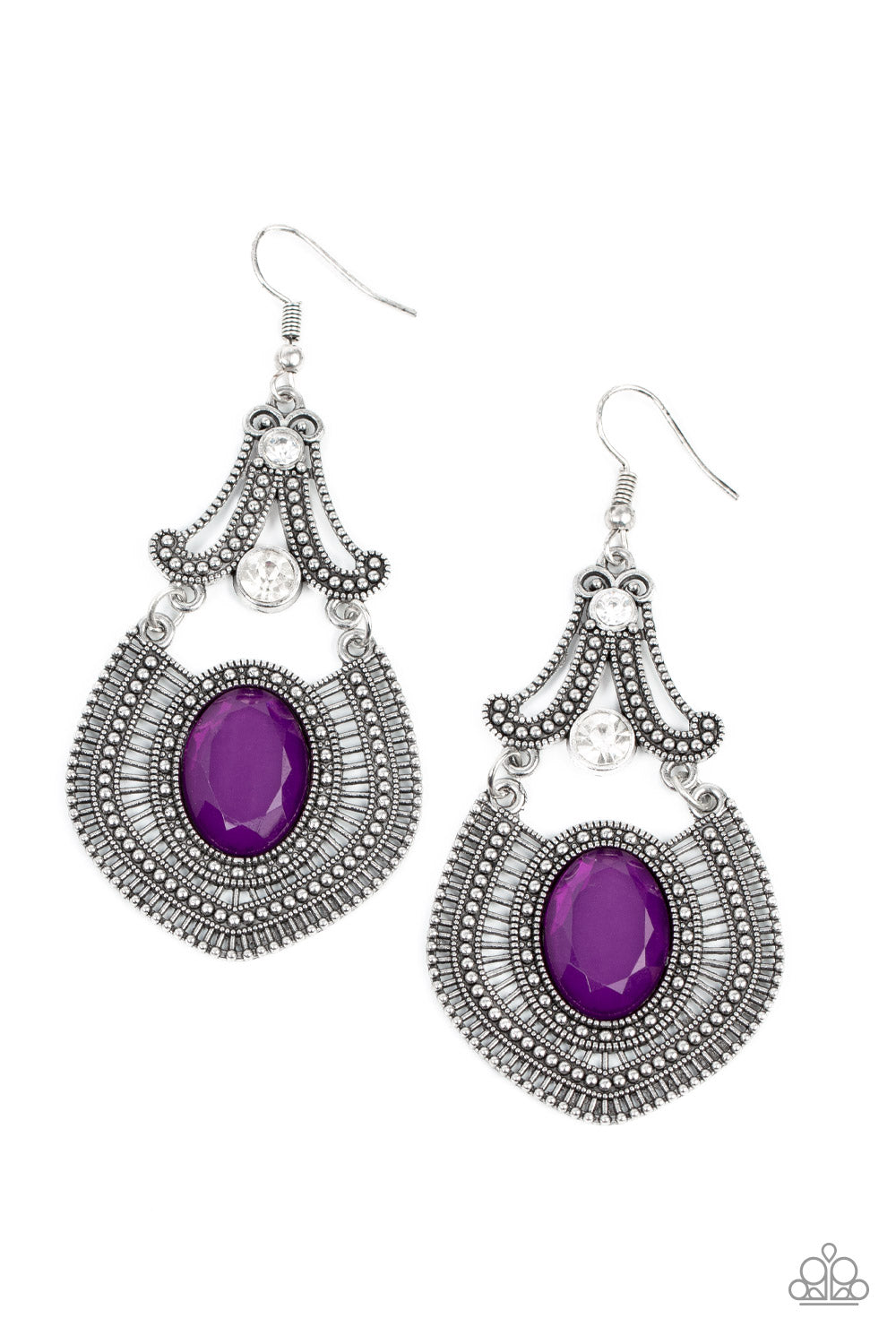 Panama Palace - Purple Earrings - Paparazzi Accessories - Alies Bling Bar