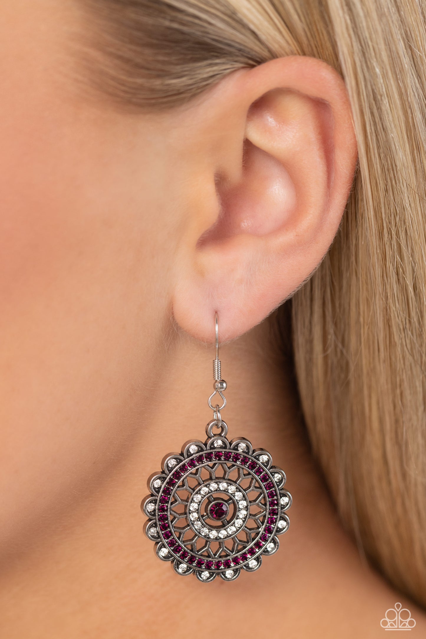 Twinkly Translation - Purple Earrings - Paparazzi Accessories - Alies Bling Bar