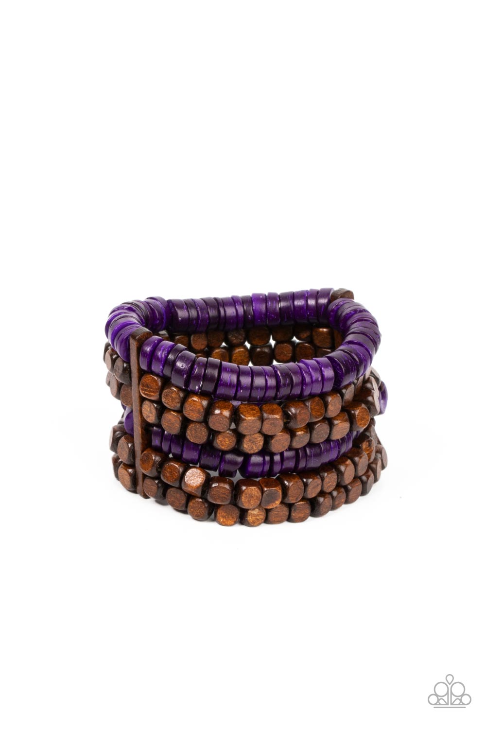 Fiji Fiesta - Purple Bracelet - Paparazzi Accessories - Alies Bling Bar