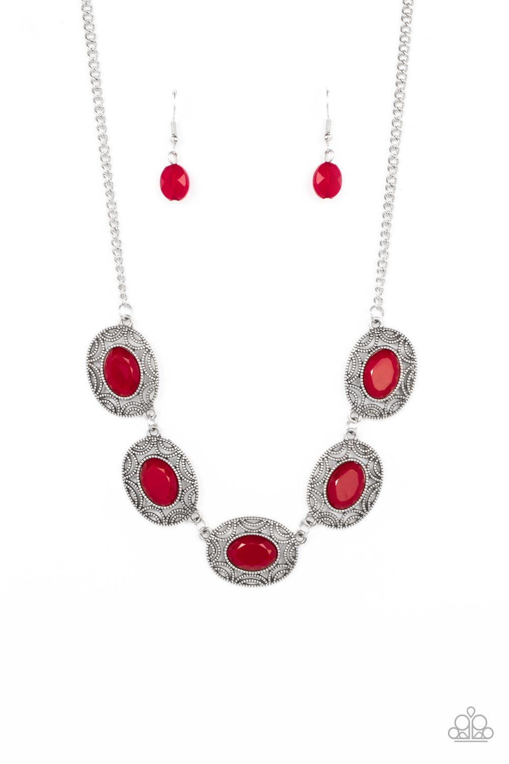 Sunshiny Shimmer - Red Necklace - Paparazzi Accessories - Alies Bling Bar