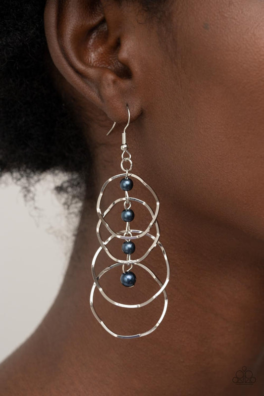 Pearl Palooza - Blue Earrings - Paparazzi Accessories - Alies Bling Bar