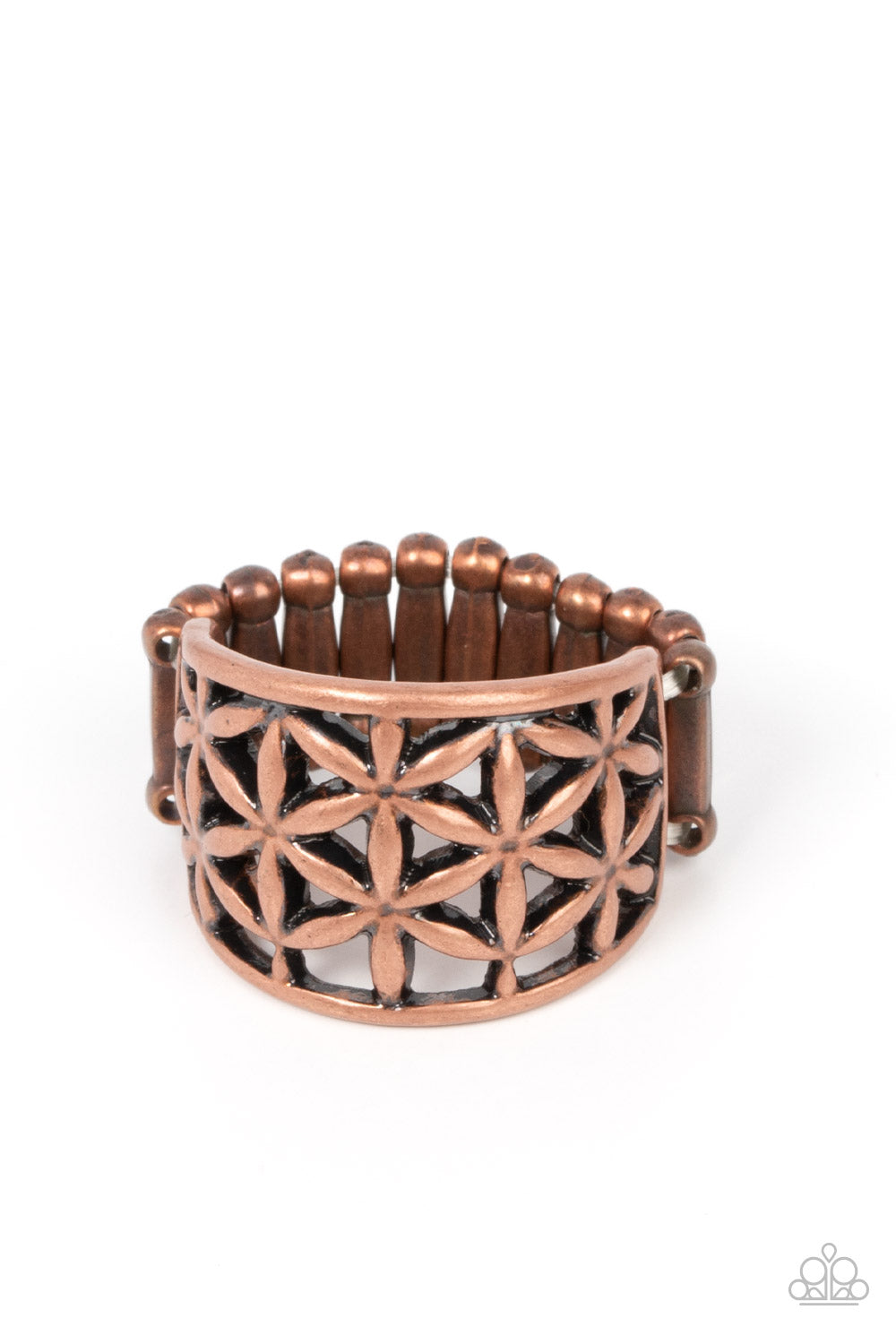 Gardenia Gazebo - Copper Ring - Paparazzi Accessories - Alies Bling Bar