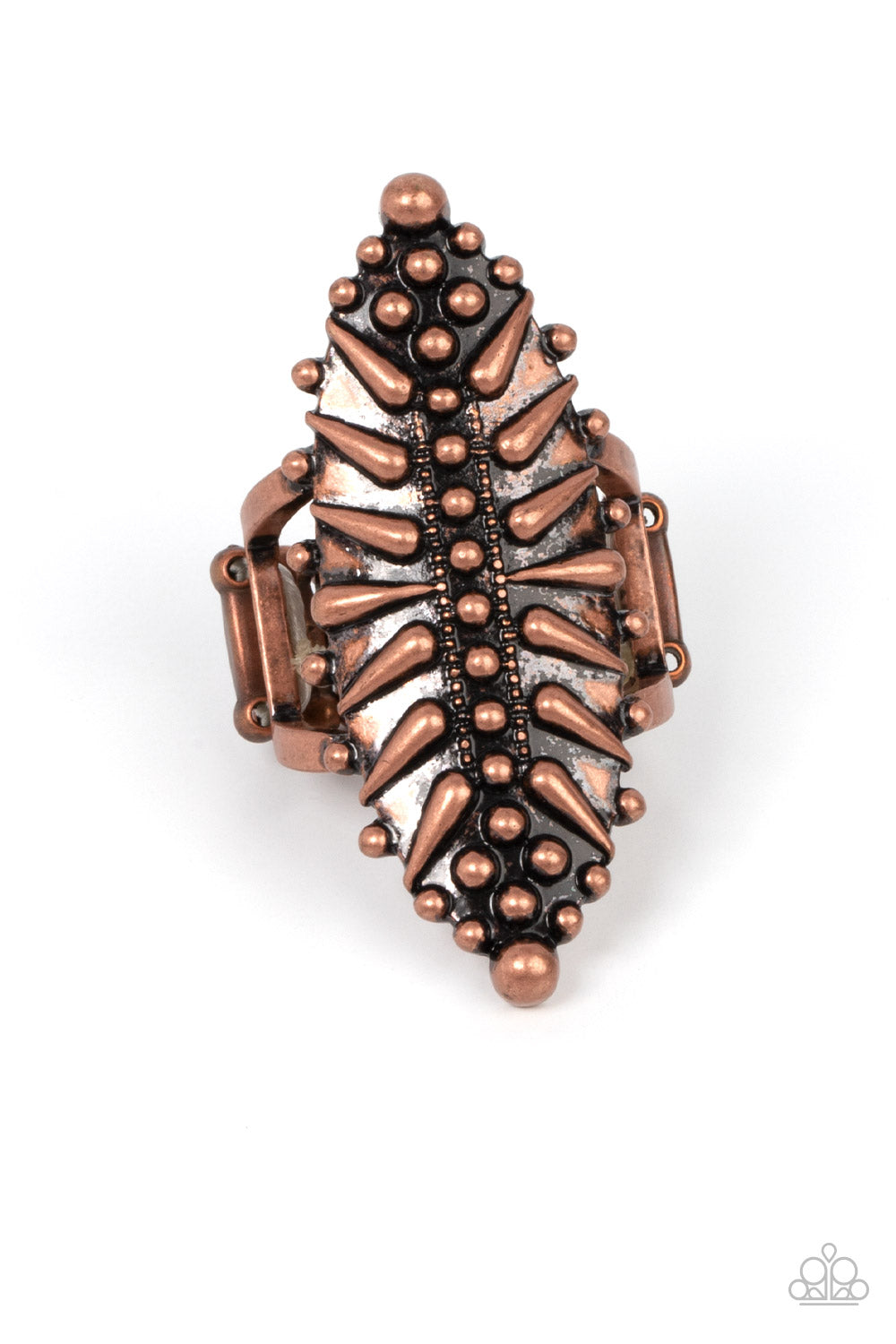 Bump, Set, Spike! - Copper Ring - Paparazzi Accessories - Alies Bling Bar