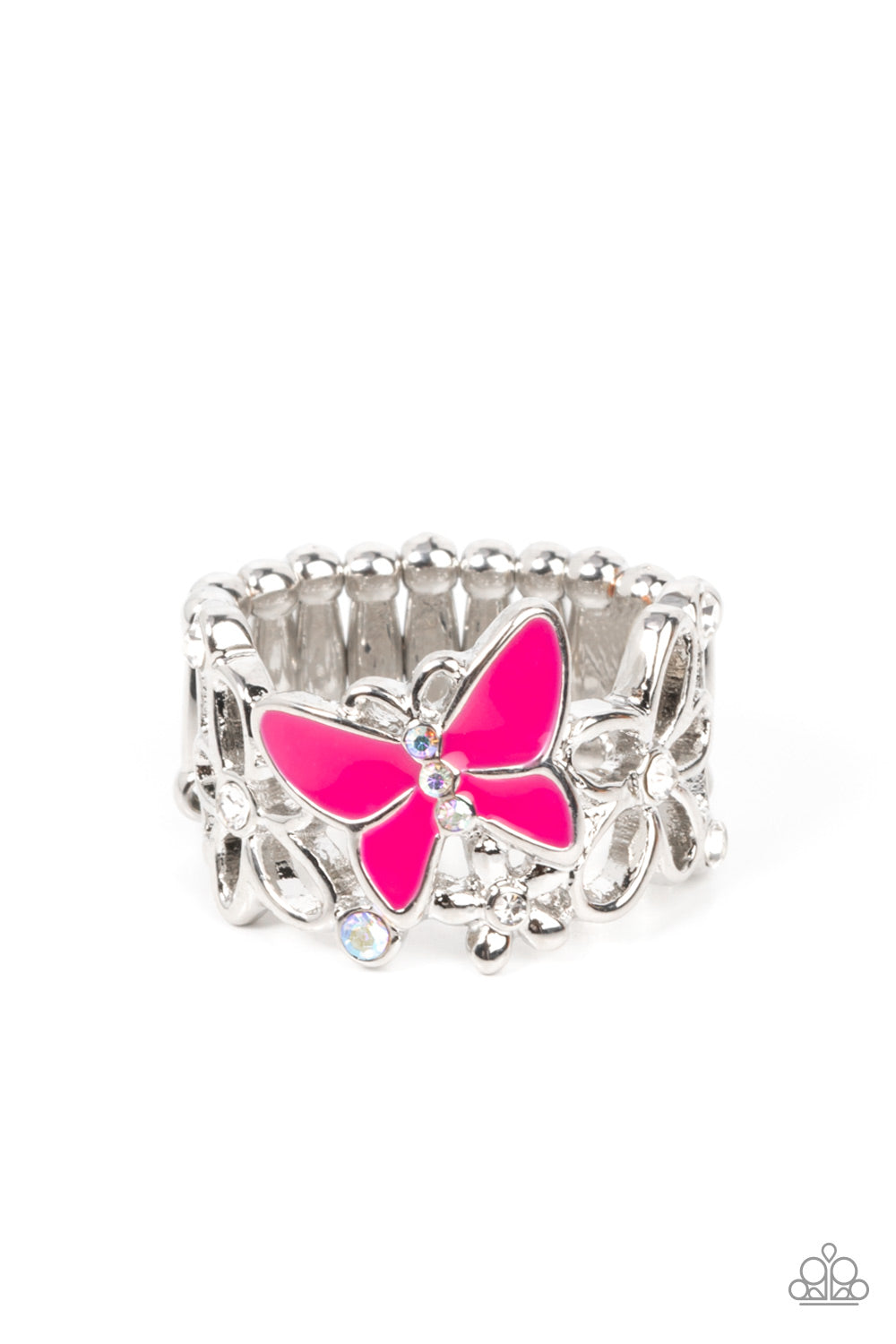 Paparazzi - All FLUTTERED Up - Pink Ring - Alies Bling Bar
