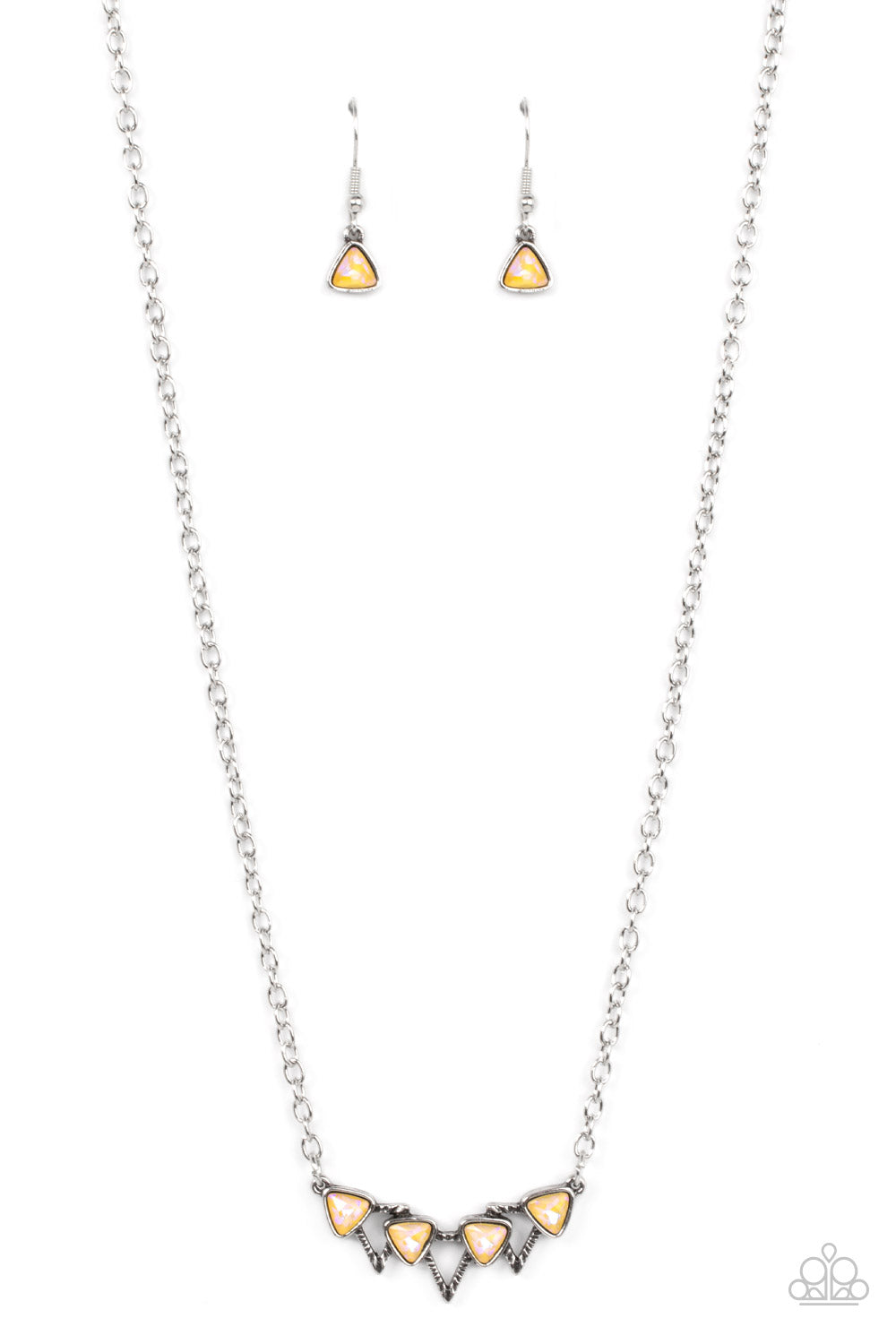 Paparazzi - Pyramid Prowl - Yellow Necklace - Alies Bling Bar