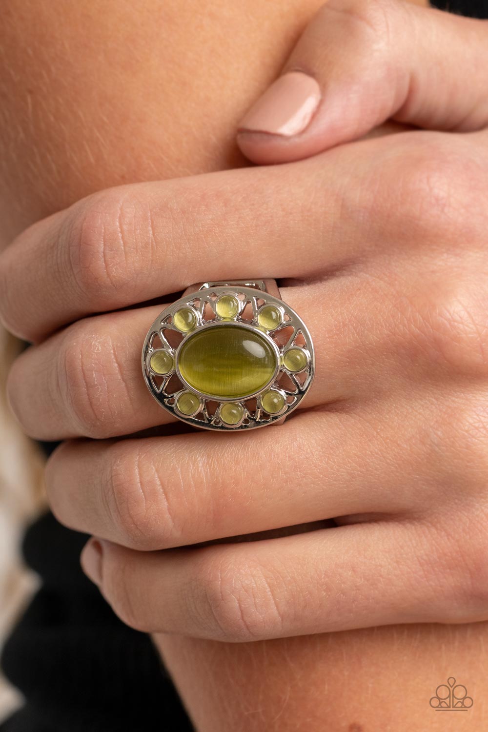 Sunny Solstice - Green Ring - Paparazzi Accessories - Alies Bling Bar