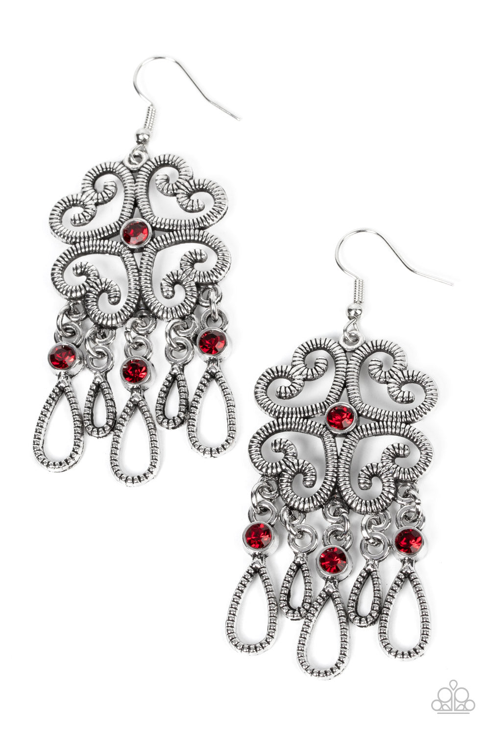 Paparazzi - Majestic Makeover - Red Earrings