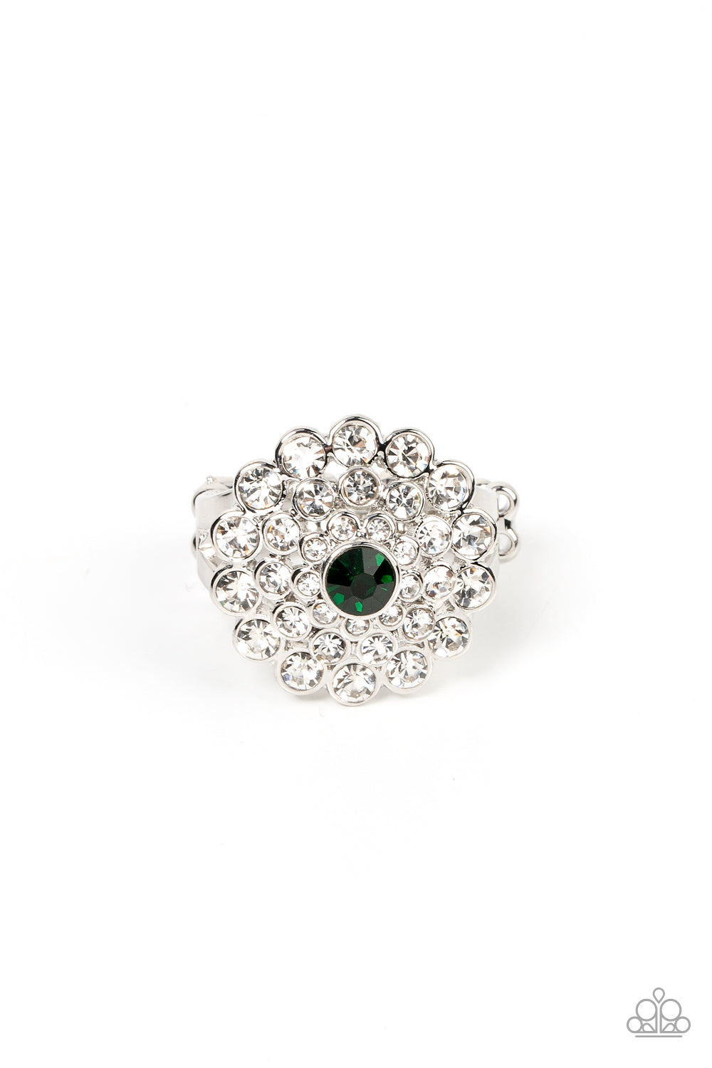 Effervescent Crescendo - Green Ring - Paparazzi Accessories - Alies Bling Bar