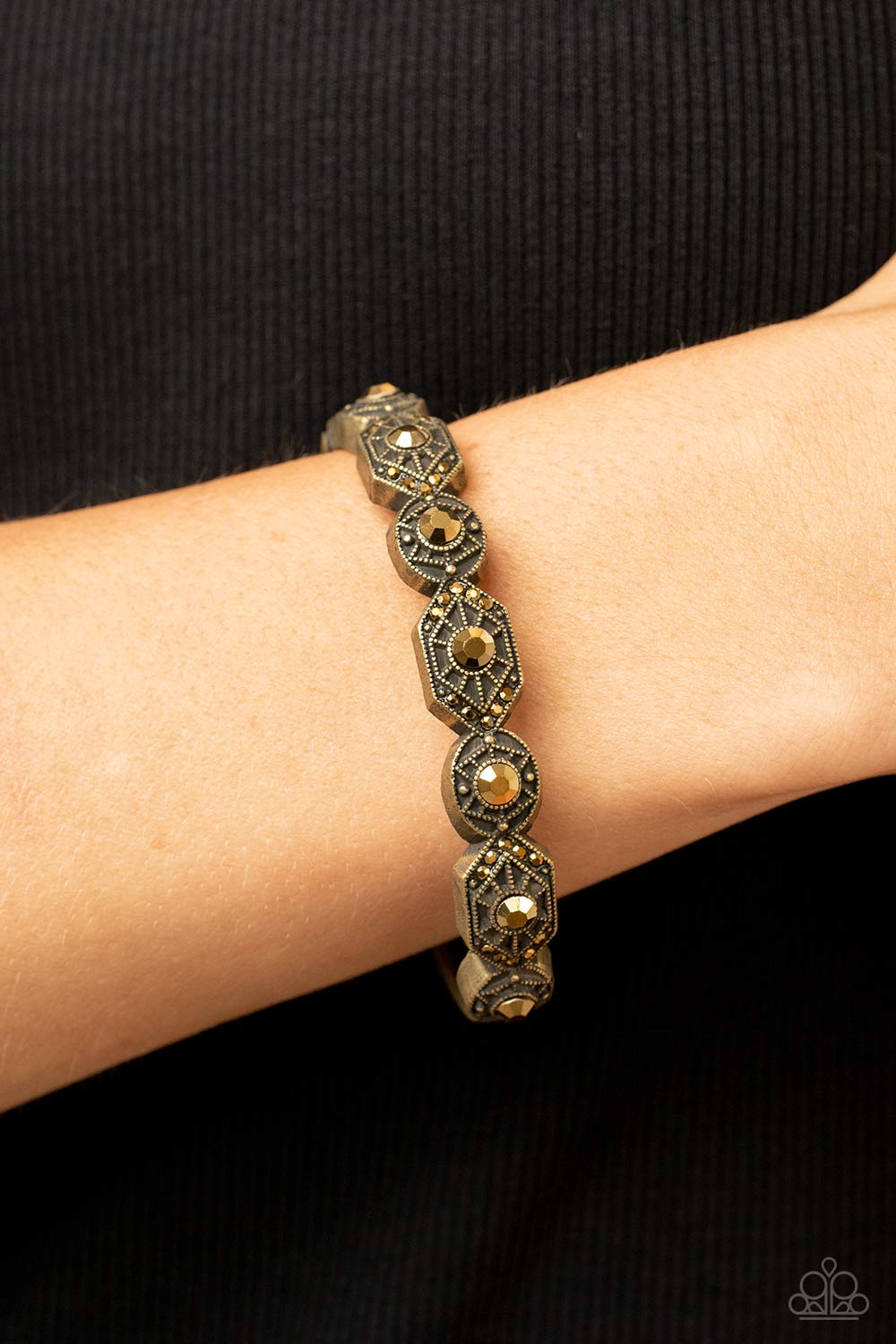 Eye-Opening Opulence - Brass Bracelet - Paparazzi Accessories - Alies Bling Bar