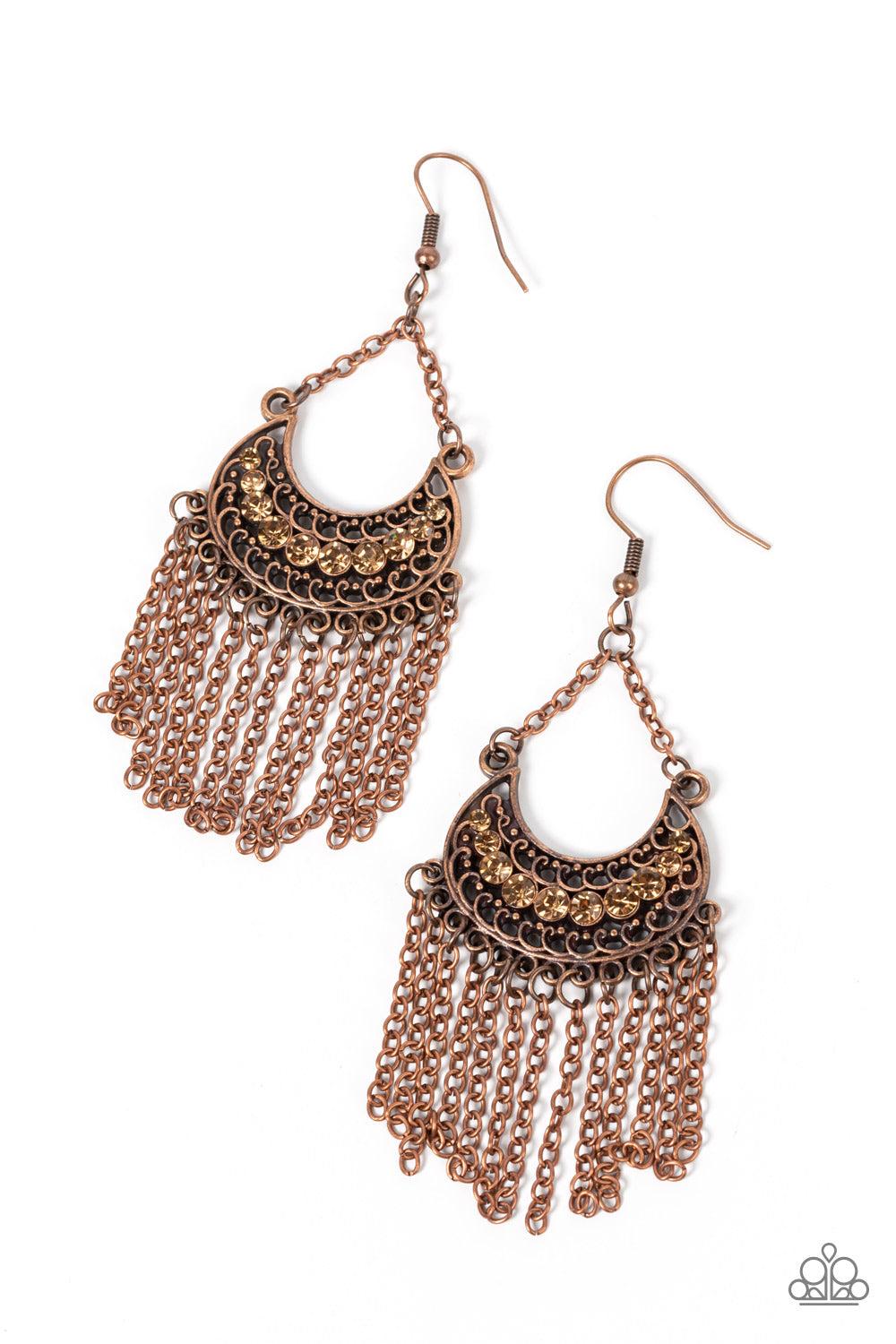 Greco Goddess - Copper Earrings- Paparazzi Accessories - Alies Bling Bar